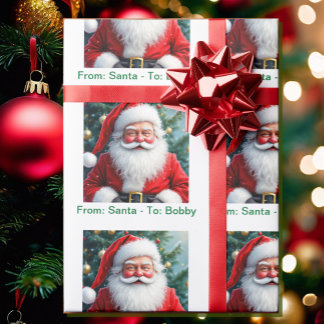 Papel De Regalo De Santa Agregar el Nombre del Niño una Navidad Es