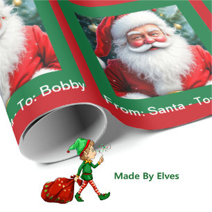 Papel De Regalo De Santa Agregar el nombre del niño una Navidad pe