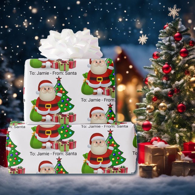 Papel De Regalo De Santa Añadir Navidades de Personalizado de nomb (Subido por el creador)