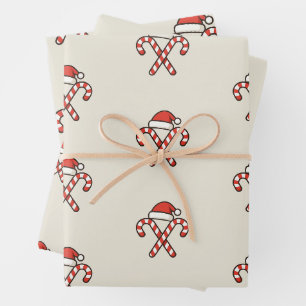 Papel de Regalo de Santa Caña de Navidad