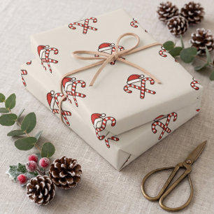 Papel de Regalo de Santa Caña de Navidad
