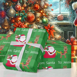 Papel De Regalo De Santa Claus Añadir Navidades de nombres de niño