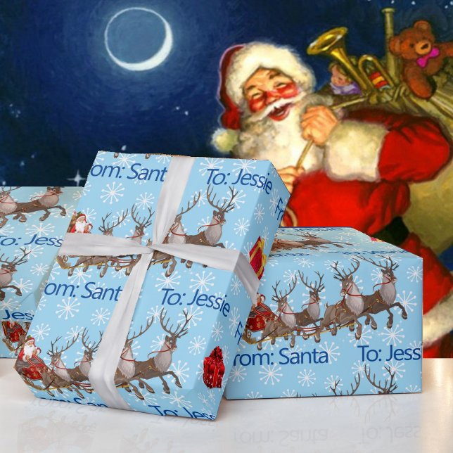 Papel De Regalo De Santa Claus Navidades añaden Nieve al nombre de (Subido por el creador)