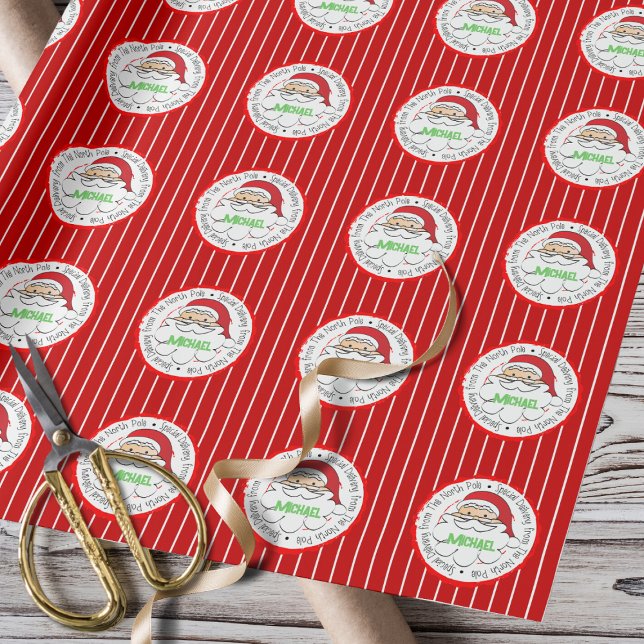 Papel De Regalo De Santa Cute Personalizado Santa Claus Polo Norte (Subido por el creador)