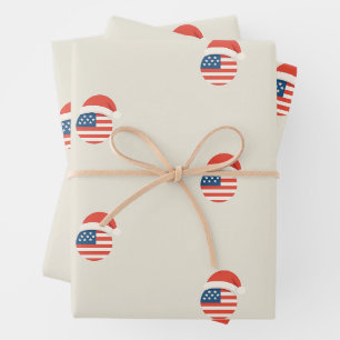 Papel de regalo de Santa de Navidad Bandera de EE.