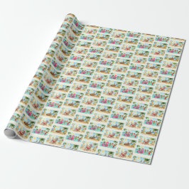 Papel de regalo de Santa de verano – Navidad tropi