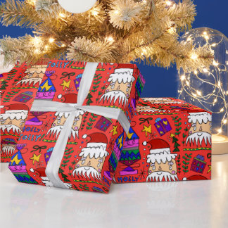 Papel de regalo de Santa divertido