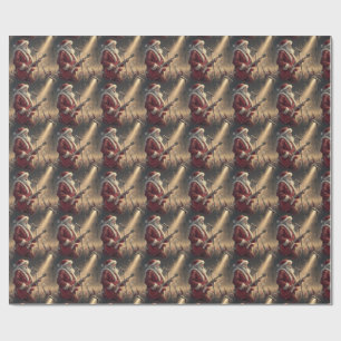 Papel de regalo de Santa estrella de rock