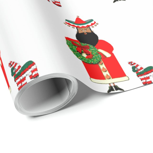 Papel de regalo de Santa Mexicano (Esquina del rollo)