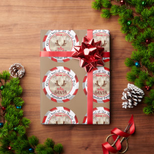 Papel De Regalo De Santa Sello Oficial Rudolph en Marrón Claro