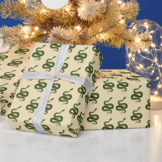Papel de regalo de serpiente verde