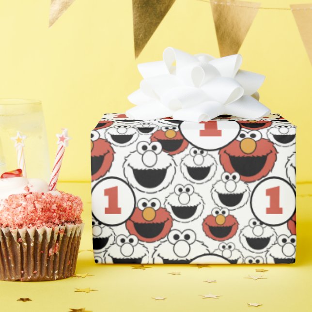 Papel de regalo de Sesame Street | Elmo (Fiesta de cumpleaños )
