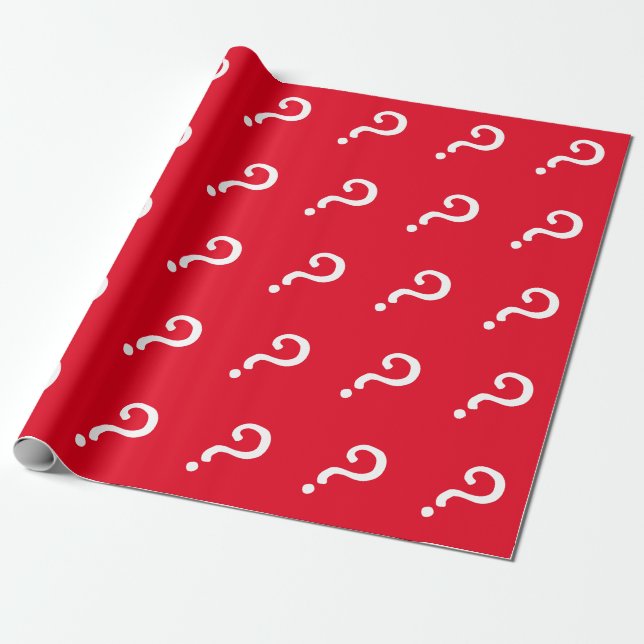 Papel de regalo de signo de interrogación rojo | M (Desenrollado)