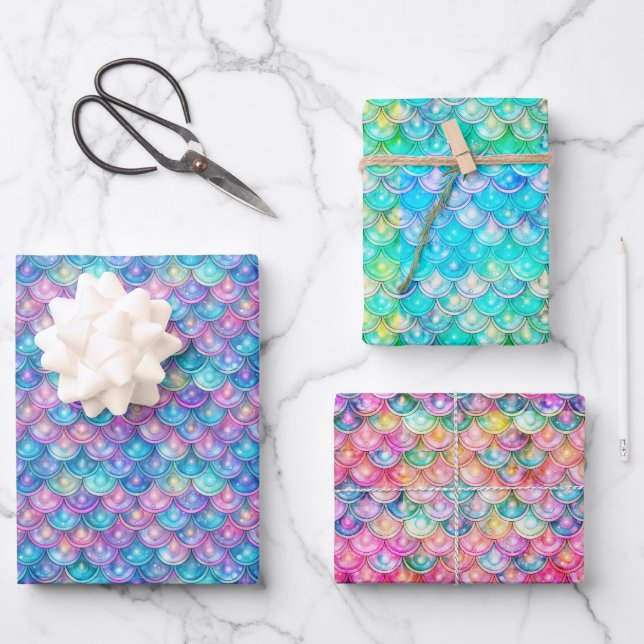Papel de regalo de sirena, envoltorio de regalo ba (Anverso)