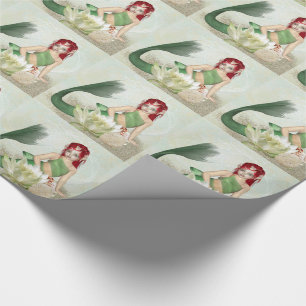 Papel de regalo de sirena, rollo de papel de envol