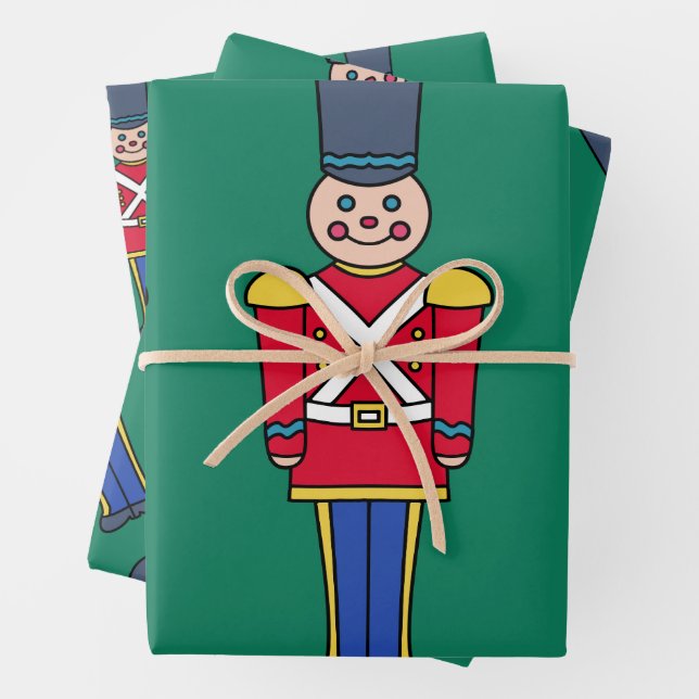 Papel de regalo de soldados de juguete navideños f (In situ)