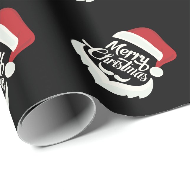 Papel de regalo de sombrero de Santa Navidad feliz (Esquina del rollo)