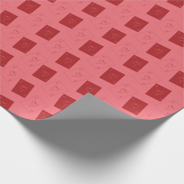 Papel de regalo de tarjeta de amor (Esquina)