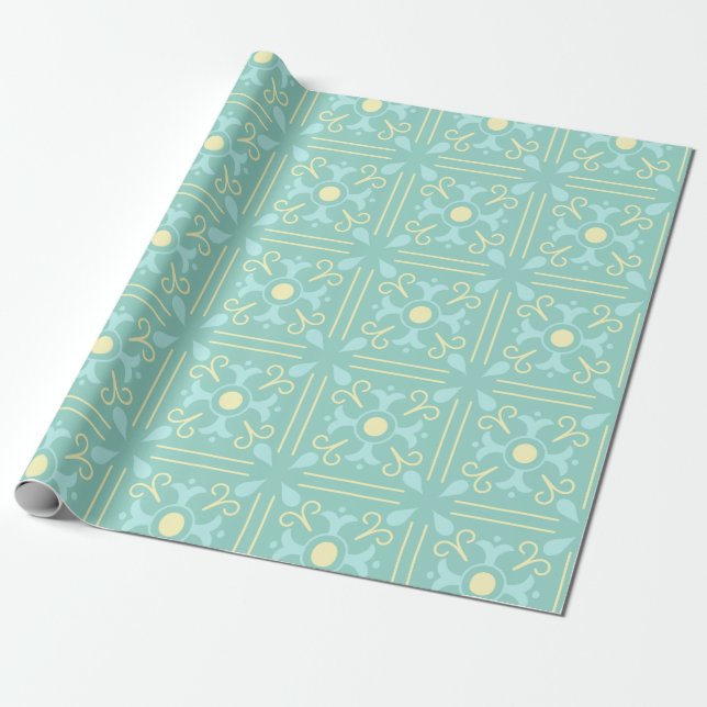 Papel de regalo de té de la tarde con baldosas cap (Desenrollado)