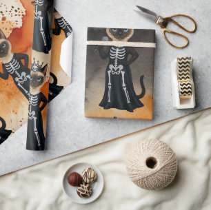 Papel De Regalo de temática de Halloween para amantes de gatos sia