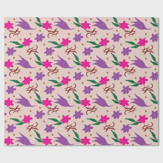 Papel de regalo de temporada de jacaranda (Superficie plana)