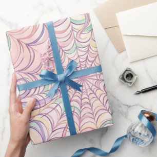 Papel de regalo de tinta pastel con telaraña abstr
