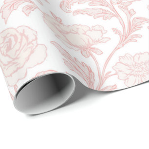 Papel de regalo de toile floral rosa