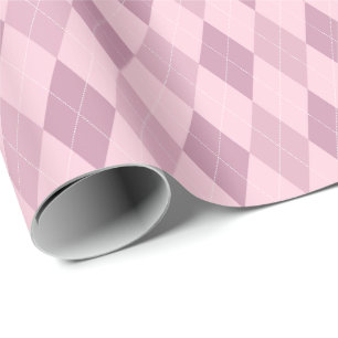 Papel de Regalo de Tonos Rosados Argyle Grande