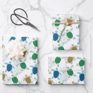 Papel de regalo de tortuga, papel de regalo de vid