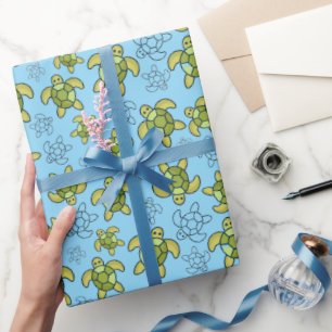 Papel de regalo de tortuga, regalo de tortuga mari