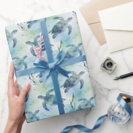 Papel de regalo de tortuga, regalo de tortuga mari