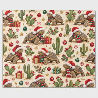 Papel de regalo de tortugas del desierto de Navida