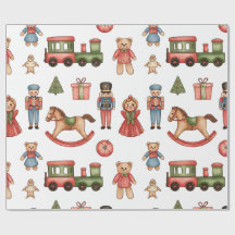 Papel de regalo de Toyland y trenes de Navidad par