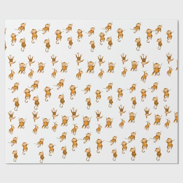 Papel de regalo de travesuras de mono (Superficie plana)
