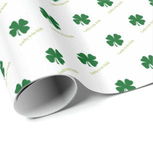 Papel de regalo de trébol afortunado de ser irland
