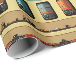 Papel de regalo de tren
