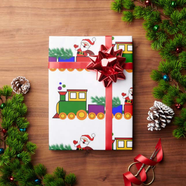 Papel de regalo de tren de vacaciones de Navidad (Regalo de vacaciones)