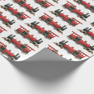Papel de regalo de tren vintage estético