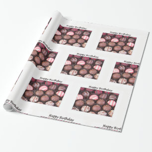 Papel de regalo de trufas de chocolate de cumpleañ