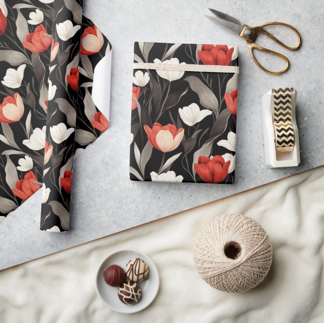 Papel de regalo de tulipán de otoño lindo (Artesanía)