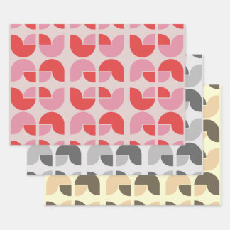 Papel de regalo de tulipán geométrico retro