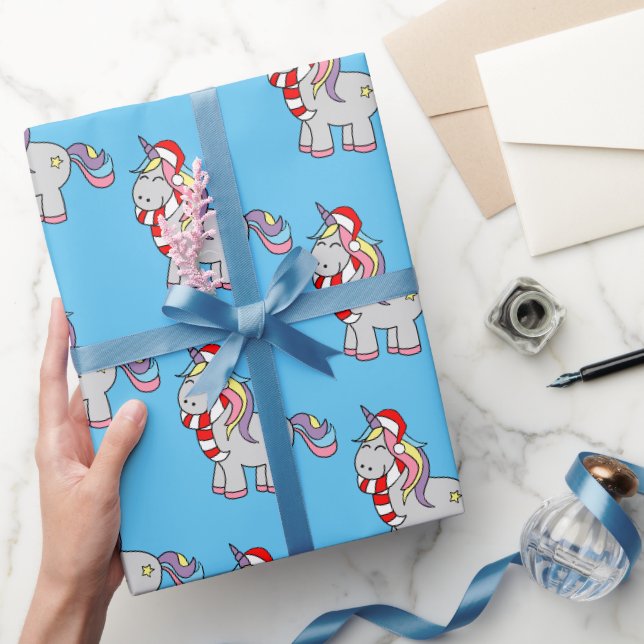Papel de regalo de unicornio de Navidad (Regalar)