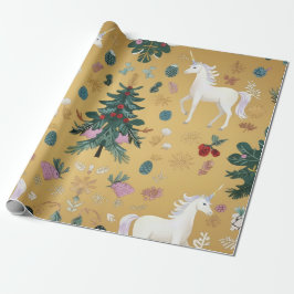 Papel de regalo de unicornio elegante