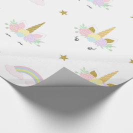 Papel de regalo de unicornio lindo