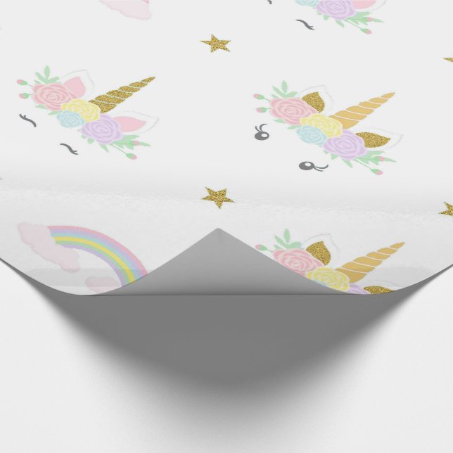 Papel de regalo de unicornio lindo (Esquina)