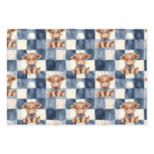 Papel de regalo de vaca de las Tierras Altas Cuadr