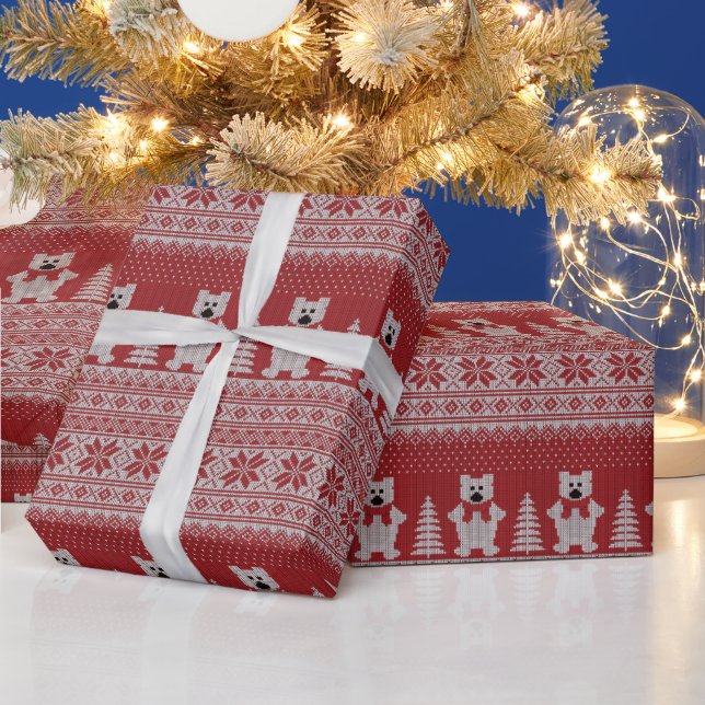 Papel de regalo de vaca de Navidad linda (Vacaciones)