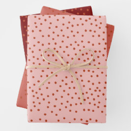 Papel de regalo de vacaciones con lunares rojos in