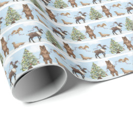 Papel de regalo de vacaciones de fauna y flora de