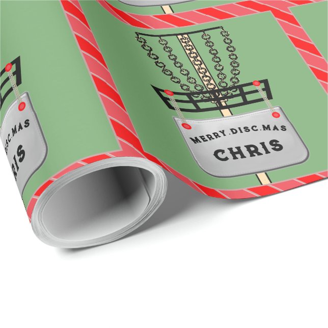 Papel de regalo de vacaciones de Golf con Disco (Esquina del rollo)